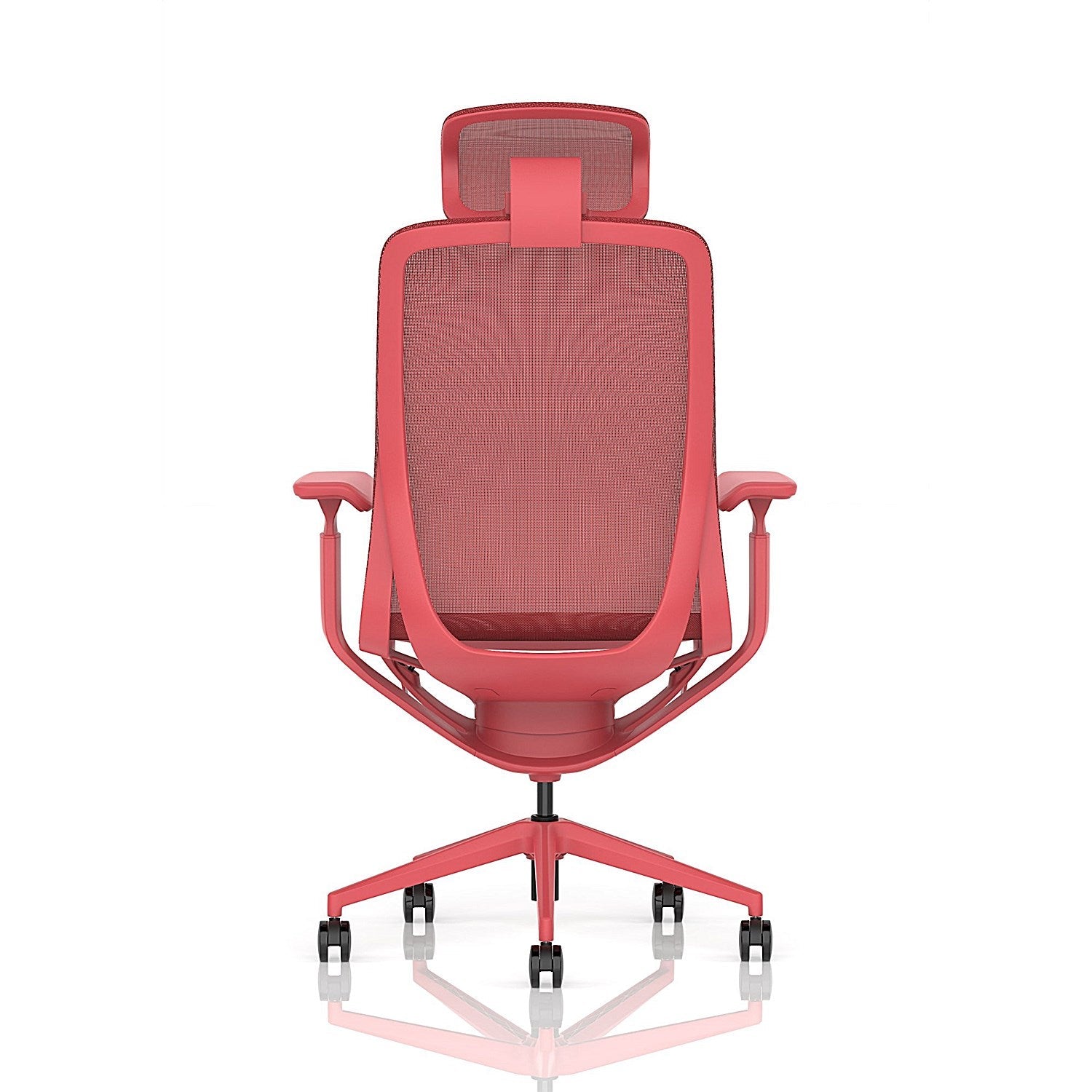 Lumo Executive Mesh Chair With Headrest, Height Adjustable Arms, Volt Red Easy2Order : EX000274