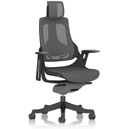 Zure Noir Black Shell Black Base Charcoal Mesh with Headrest