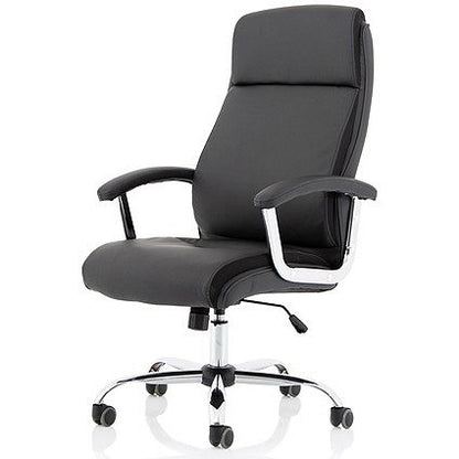 Hatley Executive Chair, Fixed Height Arms, Black