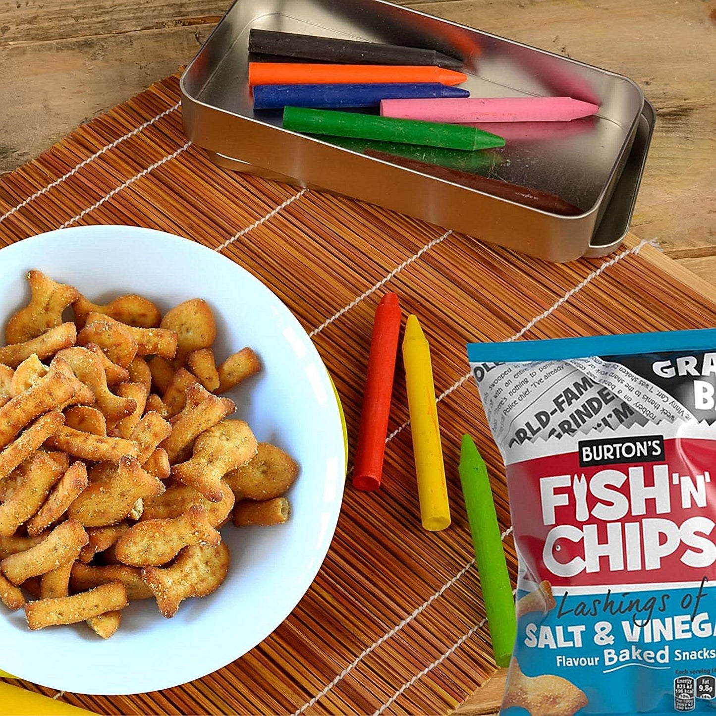 Burton's Fish N Chips Salt Vinegar Baked Snacks Grab Bag, 40g, Pack of 30