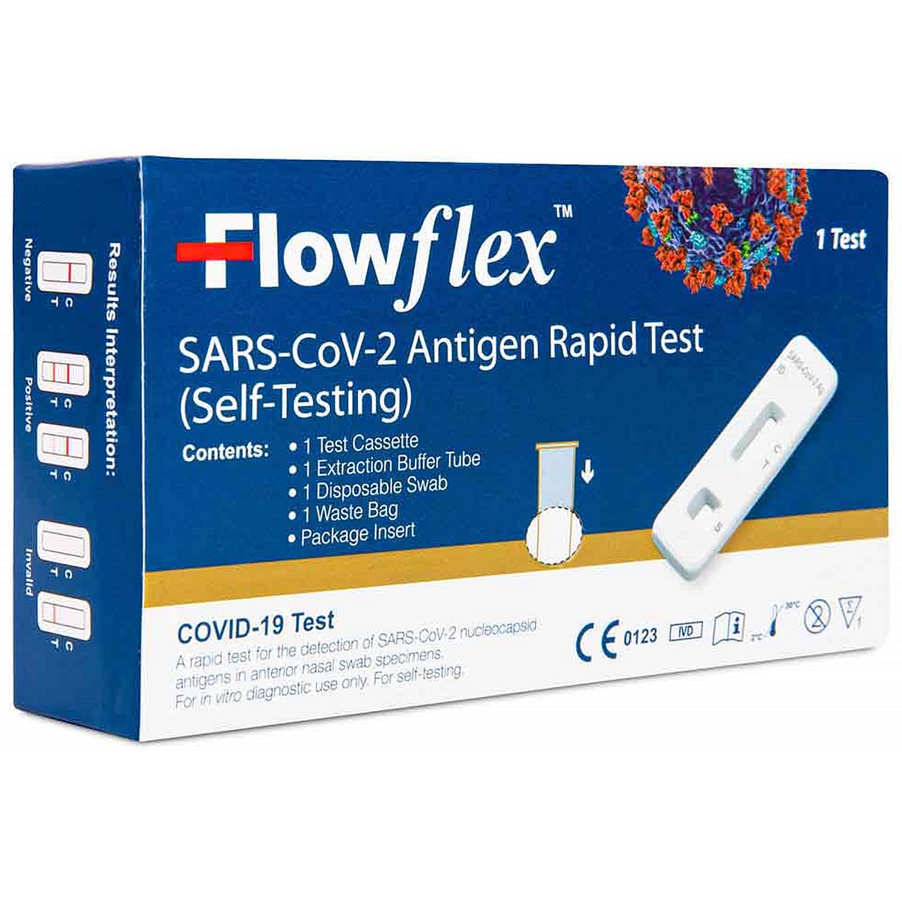 FlowFlex Rapid Lateral Flow Covid-19 Antigen Test, 10 Individual Tests