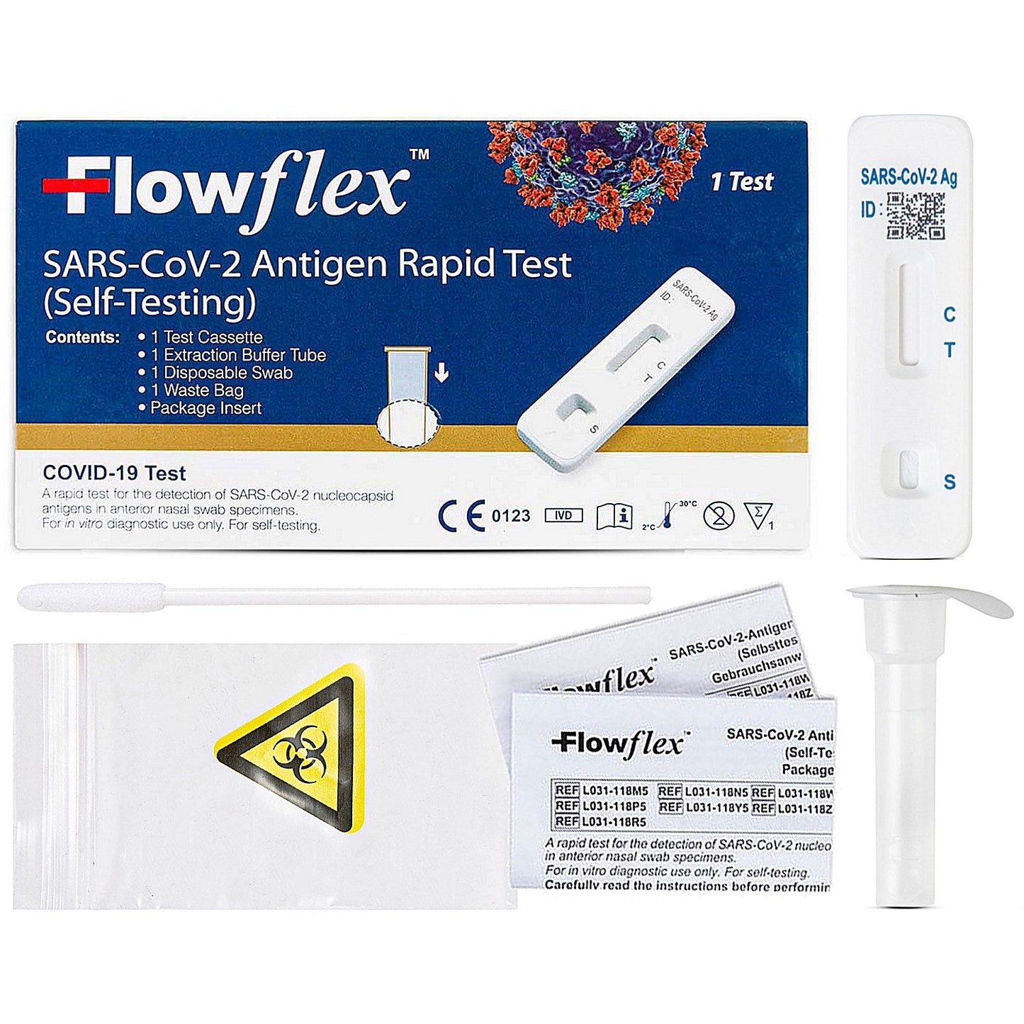 FlowFlex Rapid Lateral Flow Covid-19 Antigen Test, 10 Individual Tests