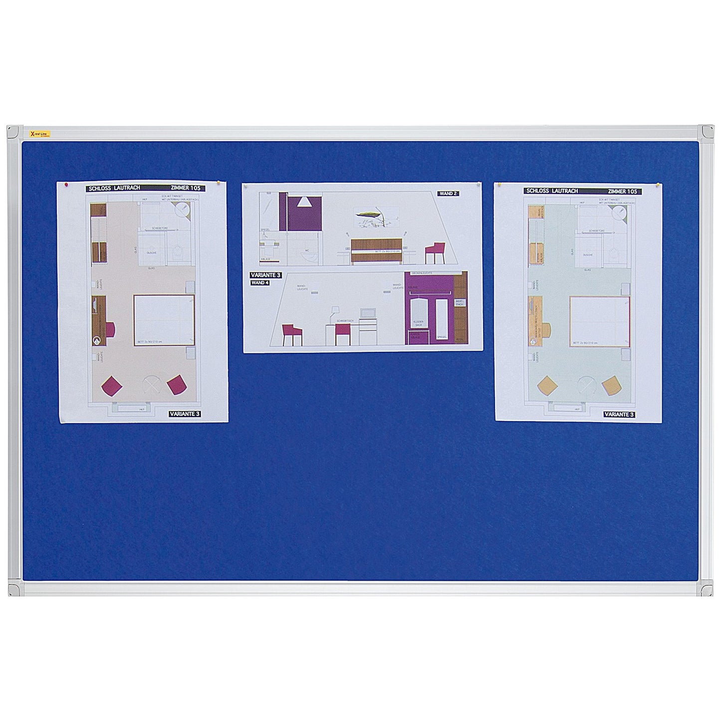 Franken X-traLine Noticeboard, Felt, W1800xH1200mm, Blue