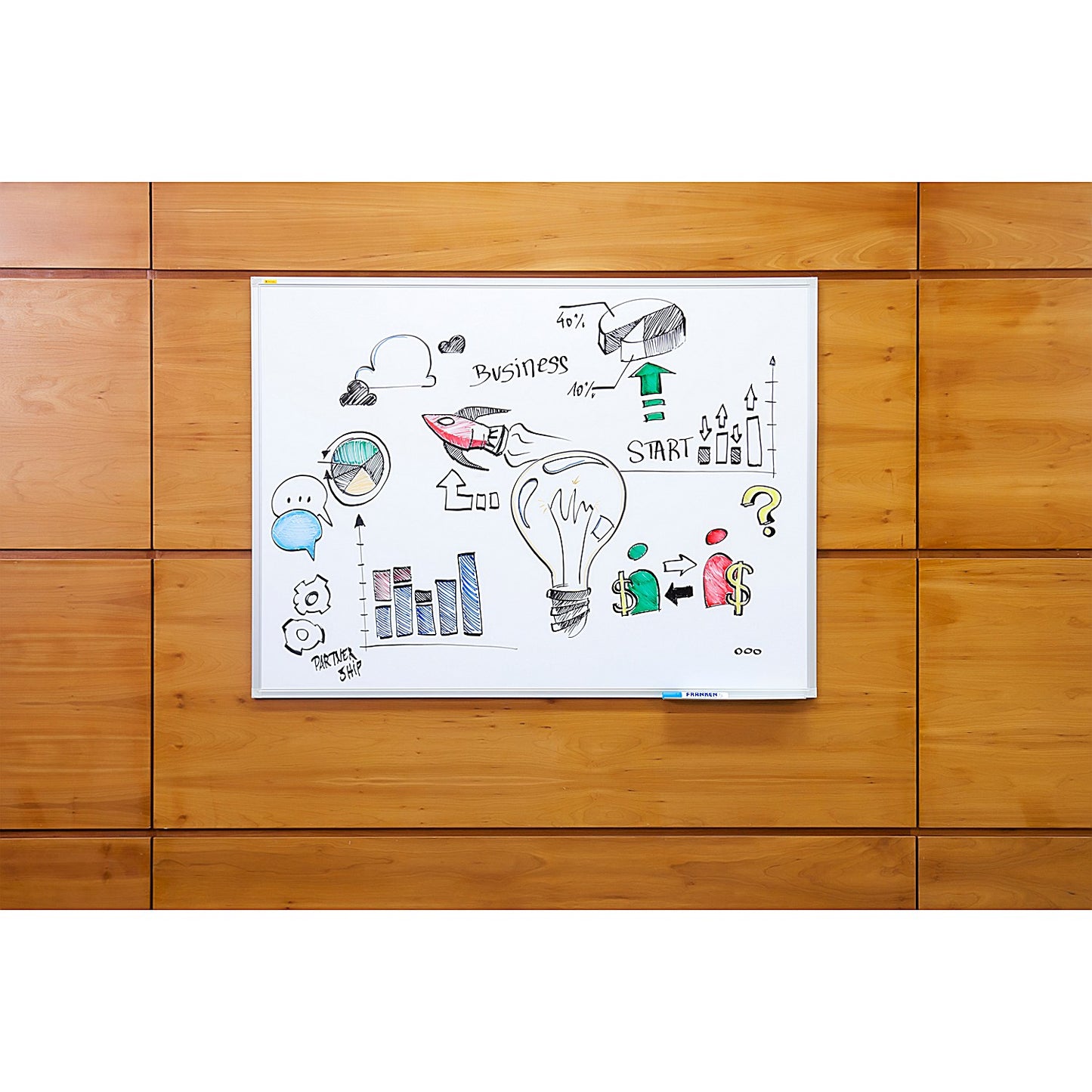 Franken X-tra Line Whiteboard, Aluminium Frame, 600xH450mm