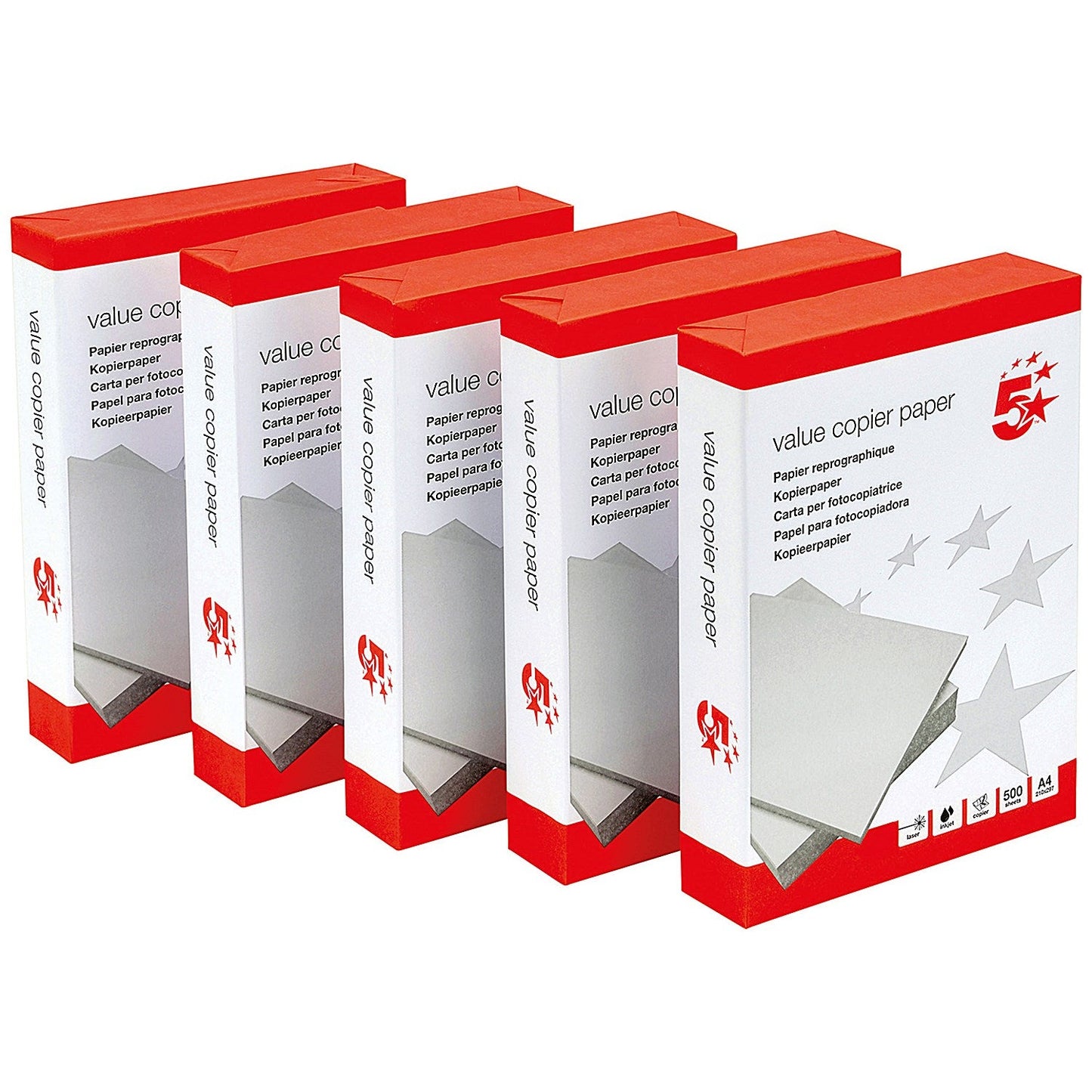 5 Star A4 Copier Paper 80gsm White Ream-Wrapped (Pack of 2500)