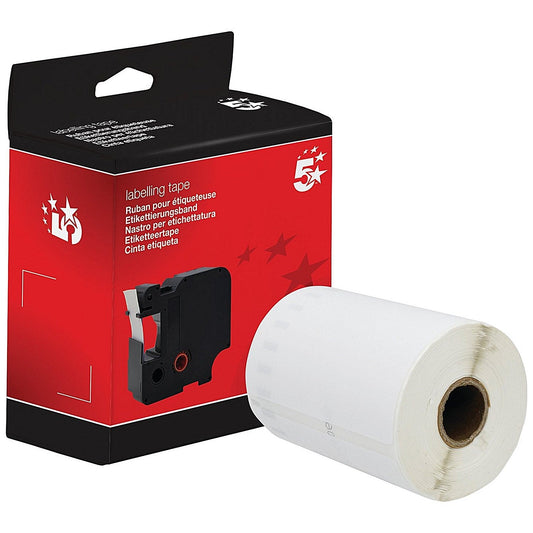 Five Star Non-OEM Replacement for Dymo S0904980 Black on White 104mm x 159mm 220/Roll FS671442