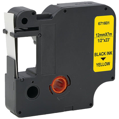 Five Star Non-OEM Replacement for Dymo 45018 Black on Yellow 12mm x 7m FS671601 Easy2Order : FS671601