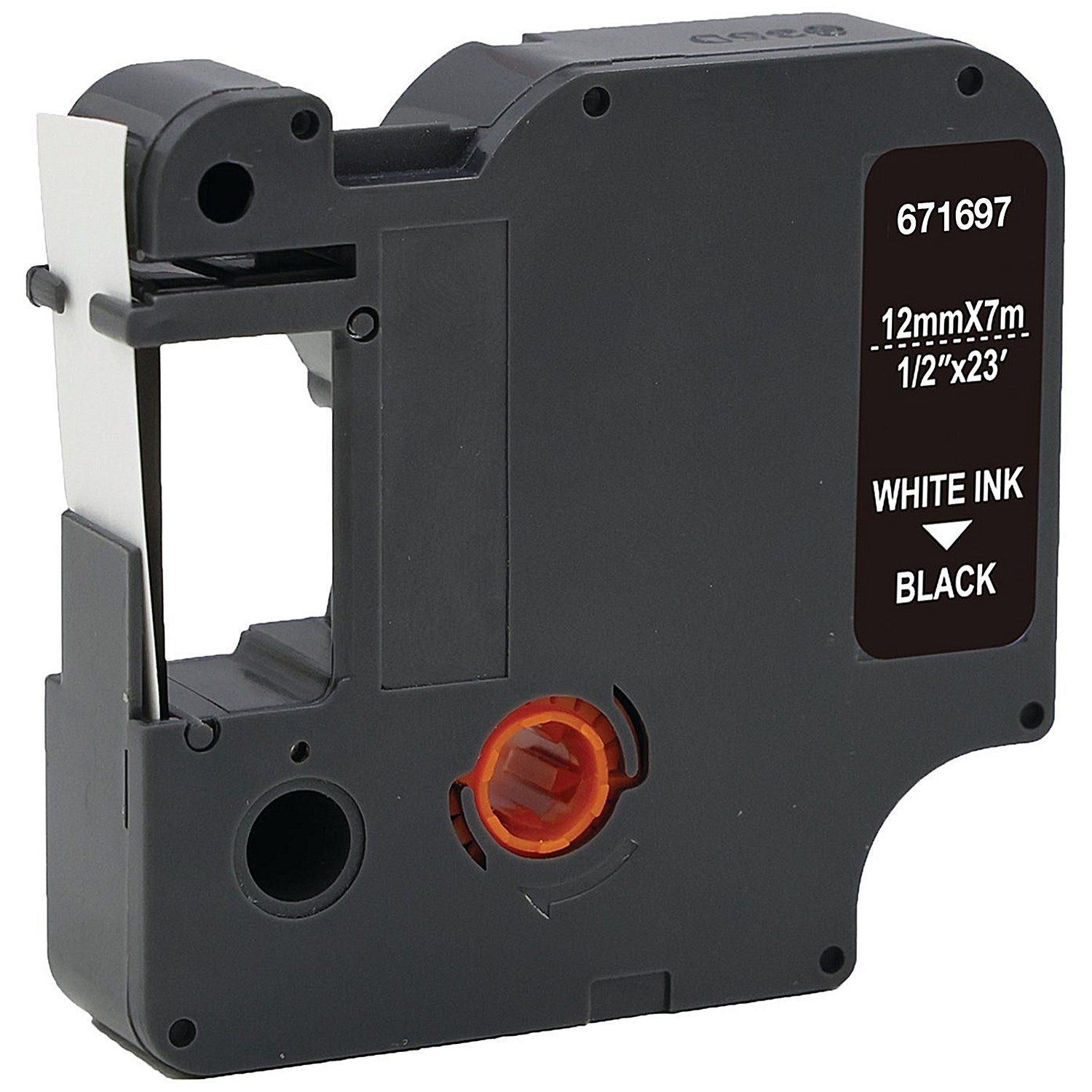 Five Star Non-OEM Replacement for Dymo 45021 White on Black 12mm x 7m FS671697 Easy2Order : FS671697