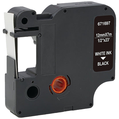 Five Star Non-OEM Replacement for Dymo 45021 White on Black 12mm x 7m FS671697 Easy2Order : FS671697