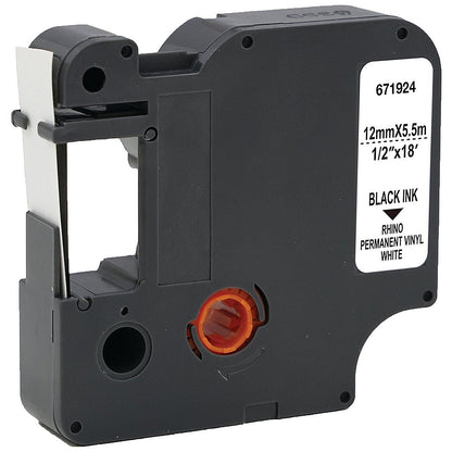 Five Star Non-OEM Replacement for Dymo 18444 Black on White 12mm x 5.5m FS671924 Easy2Order : FS671924