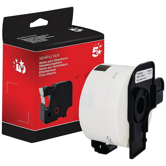 Five Star Non-OEM Replacement for Brother DK-11208 Black on White 38mm x 90mm 400/Roll FS672659