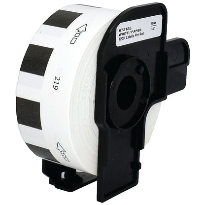 Five Star Non-OEM Replacement for Brother DK-11219 Black on White 12mm x 12mm 1200/Roll FS673185 Easy2Order : FS673185