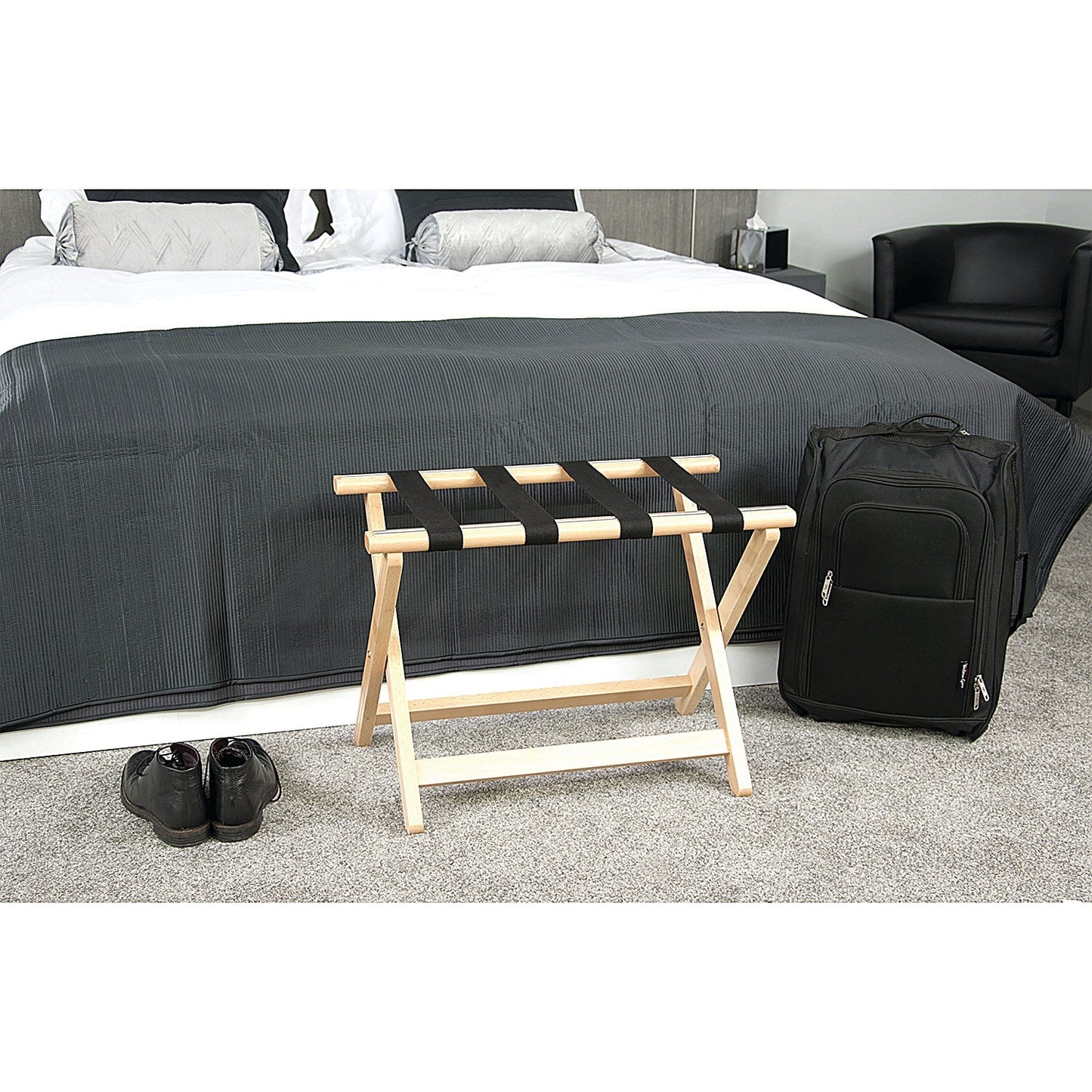 York Wooden Luggage Rack Light Wood Easy2Order : FUP21375