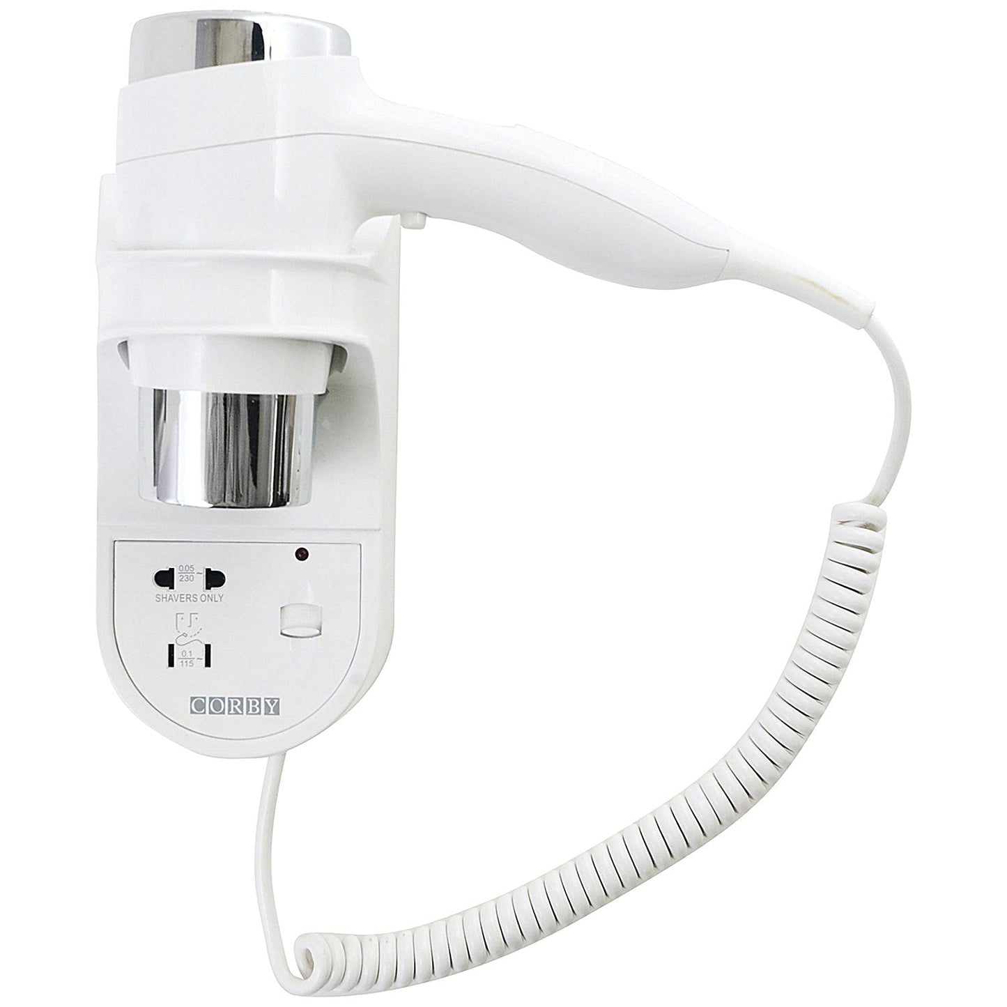Kendal 1600 Wall Mounted Hair Dryer with Integrated Shaver Socket White