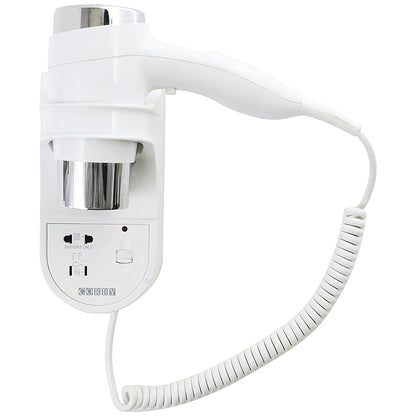 Kendal 1600 Wall Mounted Hair Dryer with Integrated Shaver Socket White