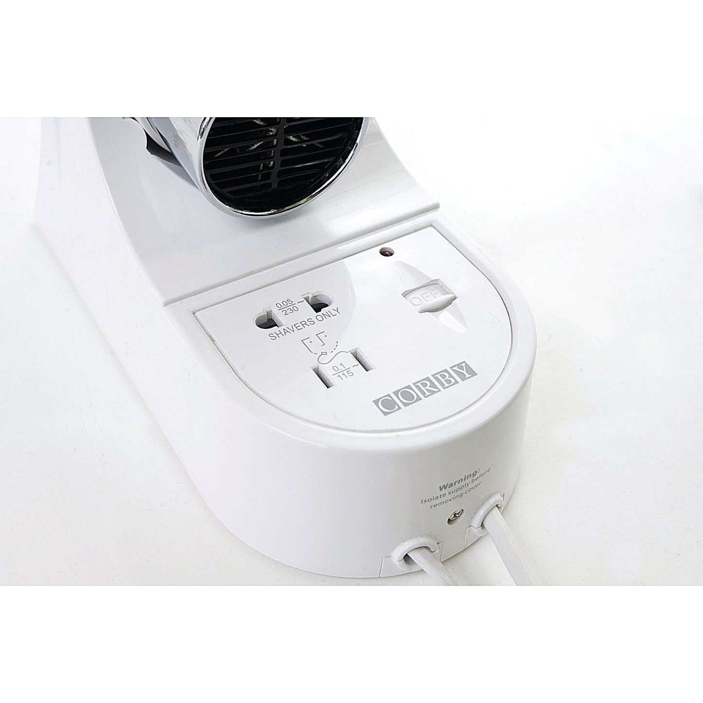 Kendal 1600 Wall Mounted Hair Dryer with Integrated Shaver Socket White