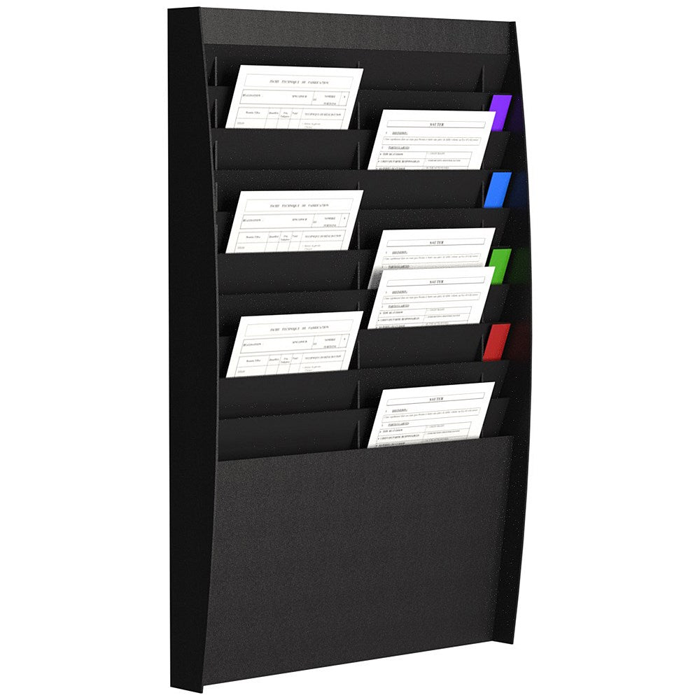 Fast Paper Wall-Mounted Document Panel, 2 x 10 A4 Pockets, Black Easy2Order : FV21001