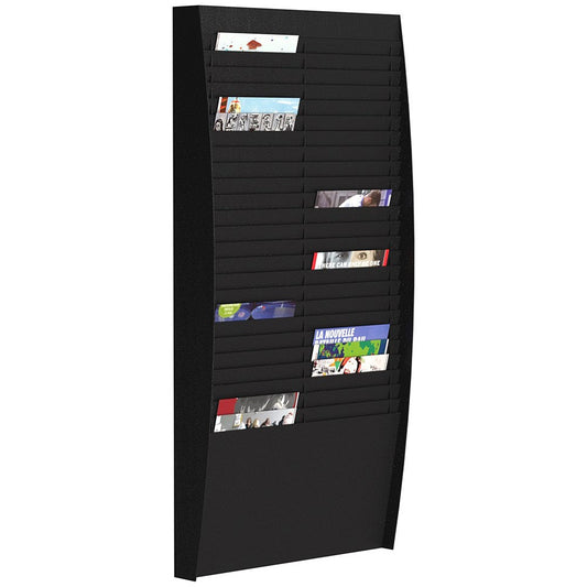 Fast Paper Wall-Mounted Document Panel, 2 x 25 A4 Pockets, Black Easy2Order : FV22501