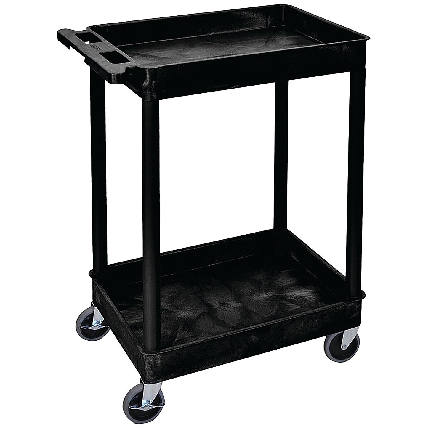 Multipurpose 2 70mm Deep Tray Trolley 150kg Capacity Black GI927L