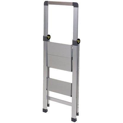 Climb-It Slim Aluminium Step Ladder with Handrail, 2 Tread, Silver