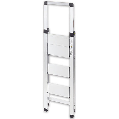 Climb-It Slim Aluminium Step Ladder with Handrail, 2 Tread, Silver