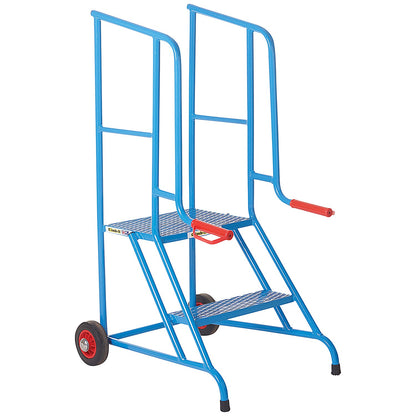 Climb-It Open Back Loading Step, 2 Tread, Powder Coated Blue