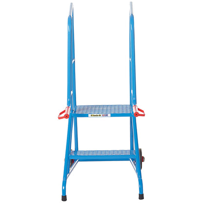 Climb-It Open Back Loading Step, 2 Tread, Powder Coated Blue