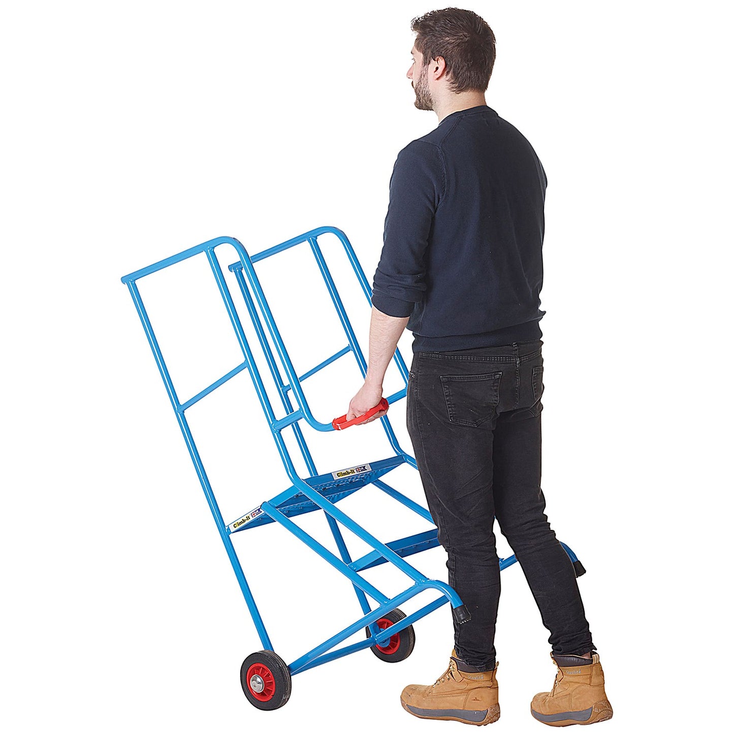 Climb-It Open Back Loading Step, 2 Tread, Powder Coated Blue