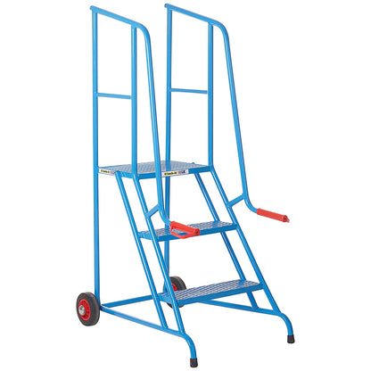 Climb-It Open Back Loading Step, 2 Tread, Powder Coated Blue