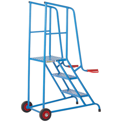 Climb-It Open Back Loading Step, 2 Tread, Powder Coated Blue