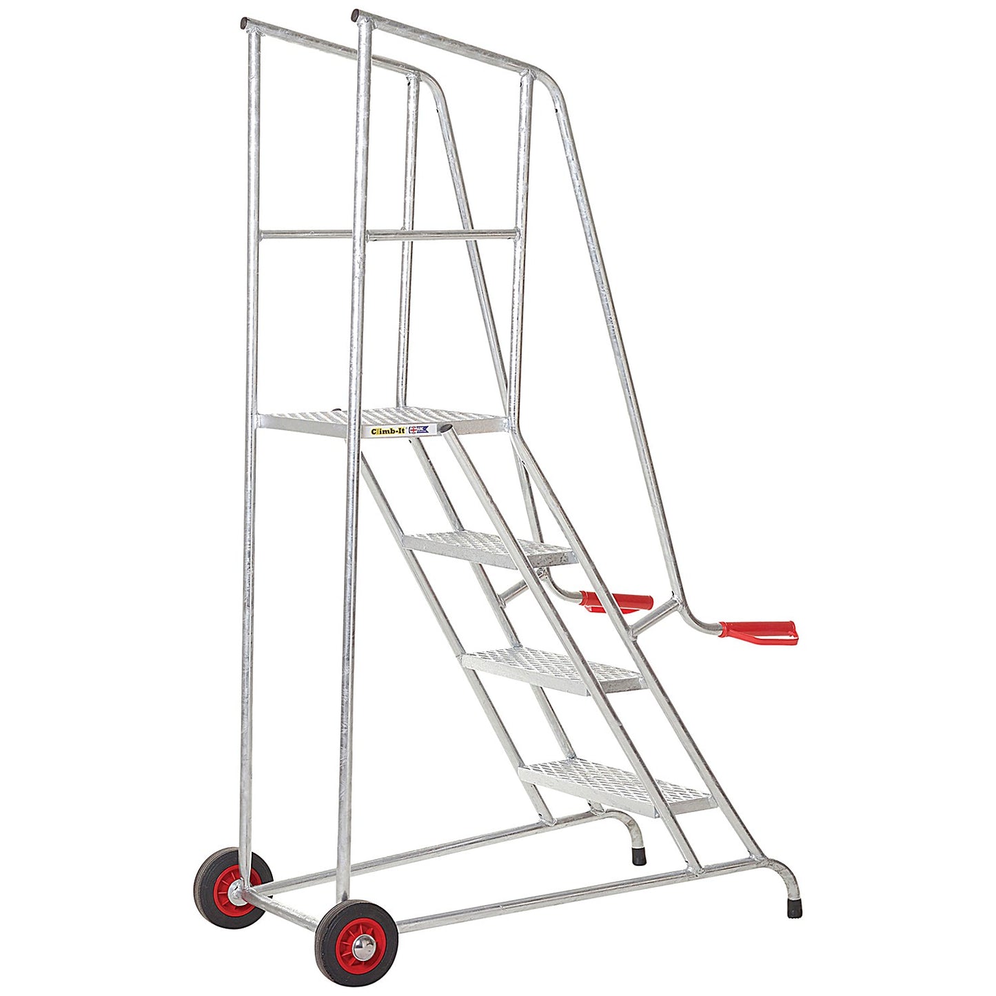 Climb-It Open Back Loading Step, 4 Tread, Galvanised Silver