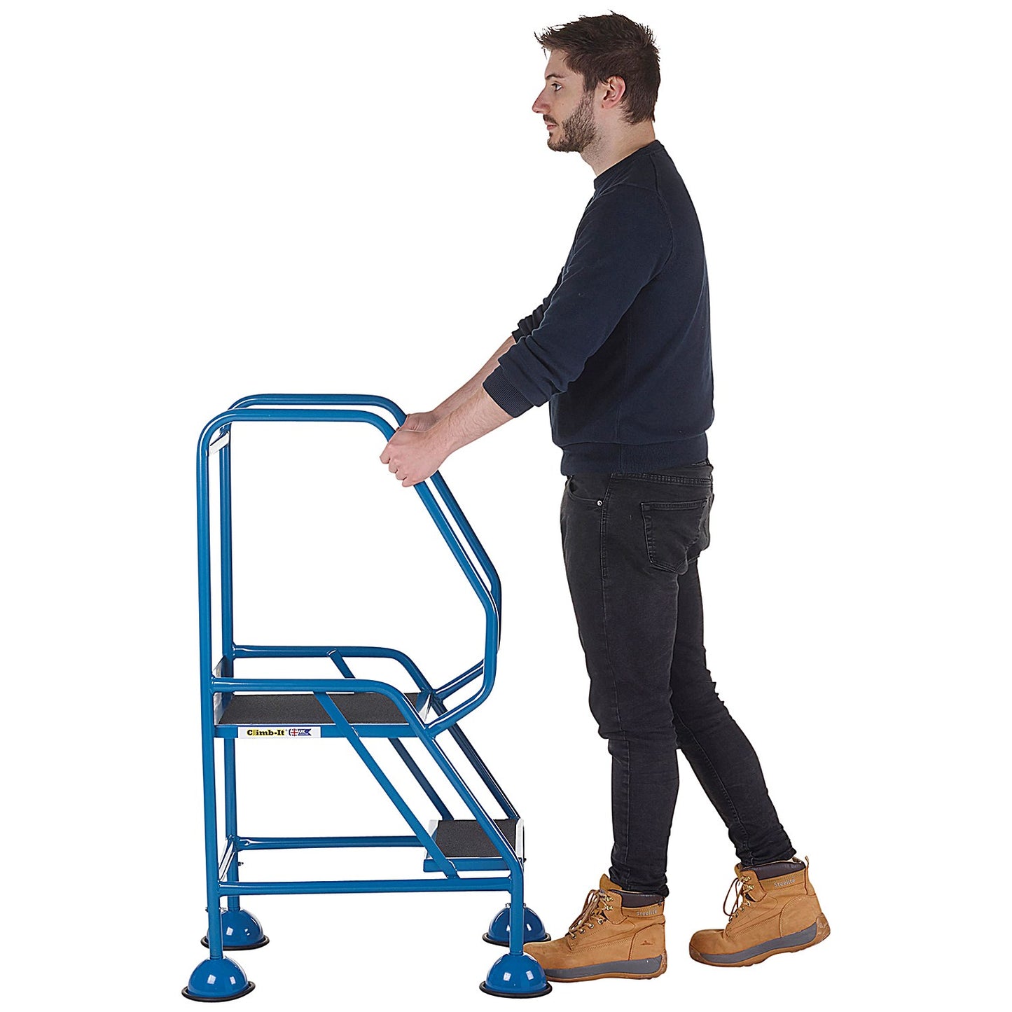 Climb-It Domed Feet Anti Slip Step, 2 Tread, Blue
