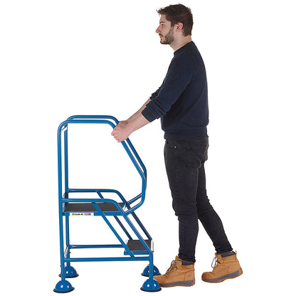 Climb-It Domed Feet Anti Slip Step, 2 Tread, Blue