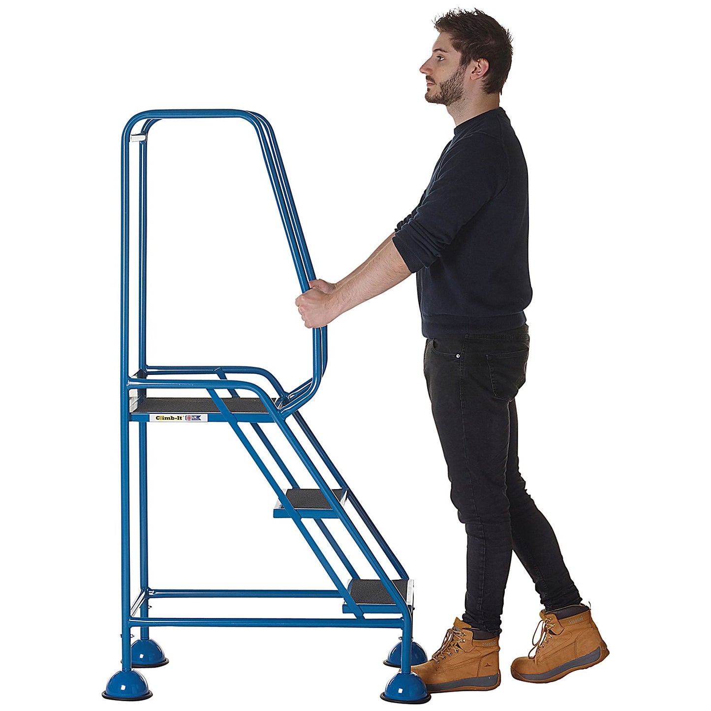 Climb-It Domed Feet Anti Slip Step, 2 Tread, Blue