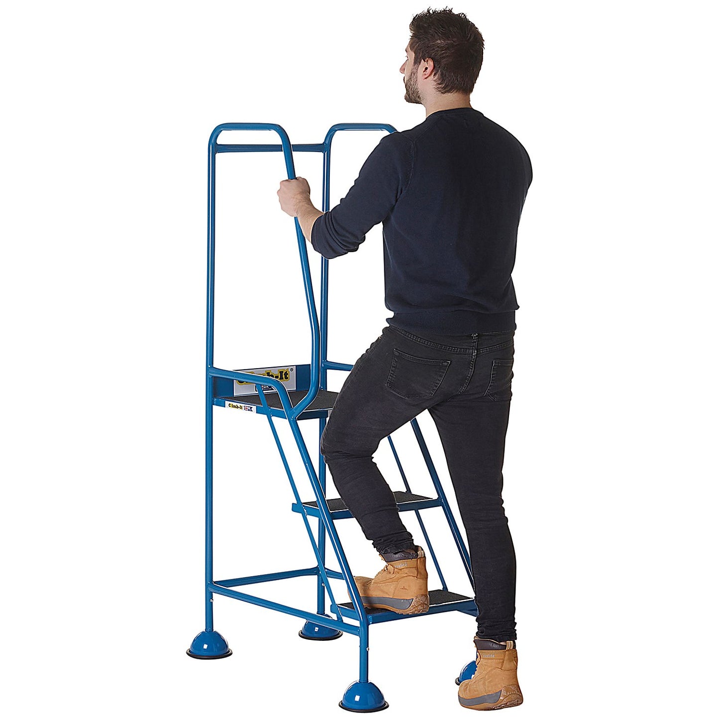 Climb-It Domed Feet Anti Slip Step, 2 Tread, Blue