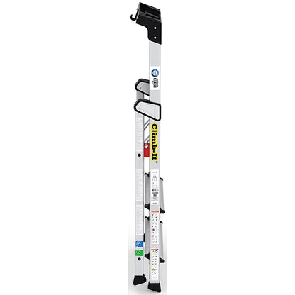 Climb-It Professional Aluminium Step Ladder with Carry Handle, 3 Tread, Silver
