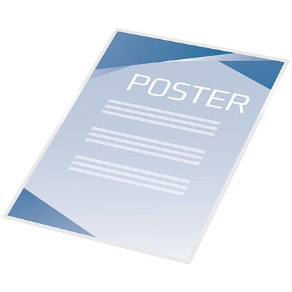 GBC Peel and Stick A3 Laminating Pouches, 250 Microns, Glossy, Pack of 100