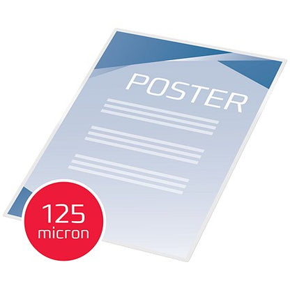 GBC Peel and Stick A3 Laminating Pouches, 250 Microns, Glossy, Pack of 100