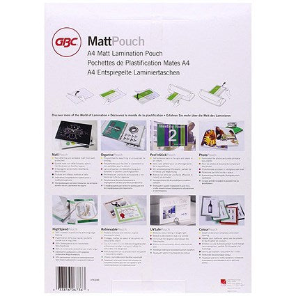 GBC A4 Laminating Pouches, 150 Microns, Matt, Pack of 100