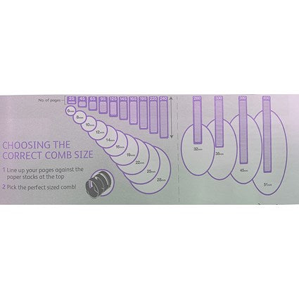 GBC Plastic Binding Combs, 21 Ring, 8mm, Black, Pack of 100