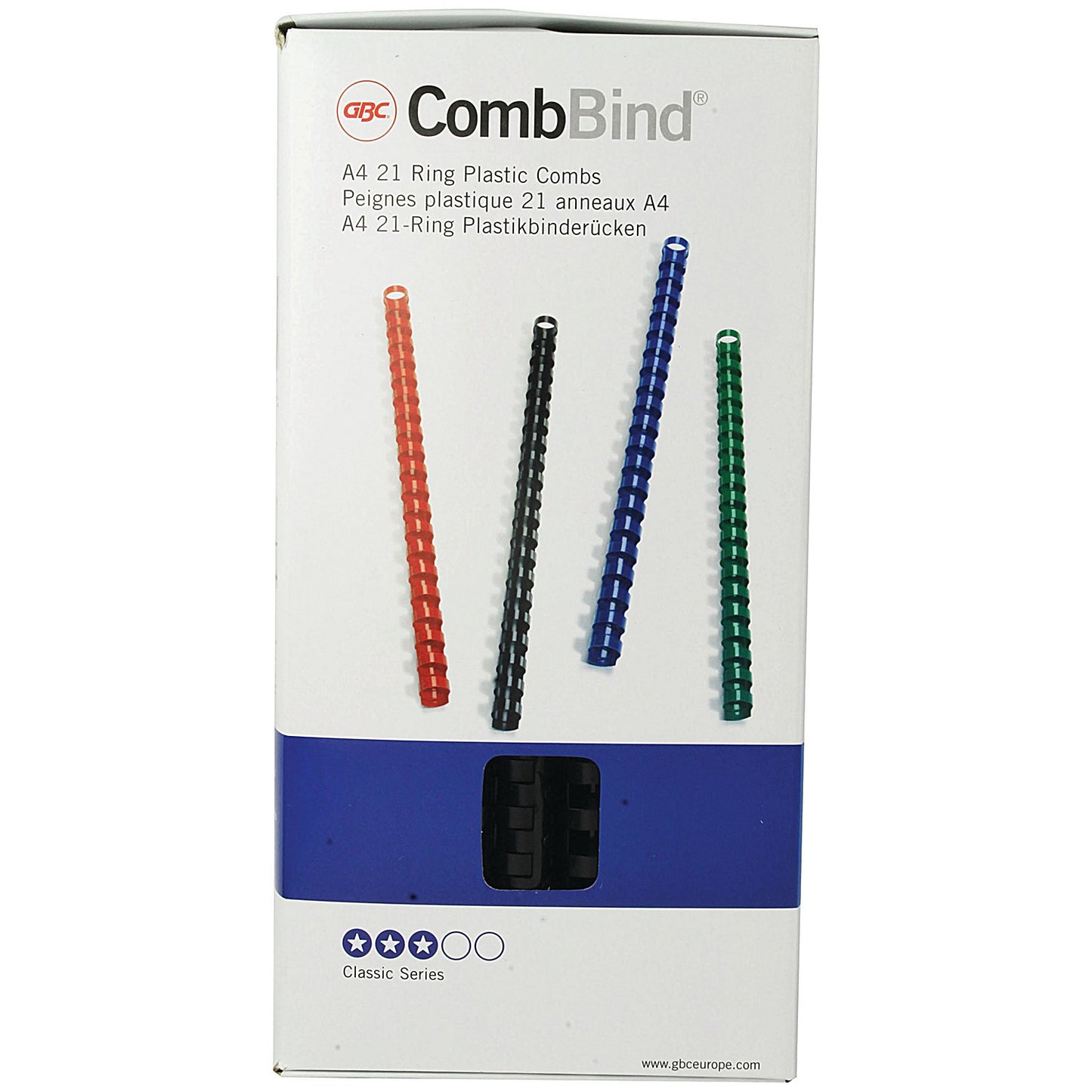 GBC Plastic Binding Combs, 21 Ring, 14mm, Black, Pack of 100