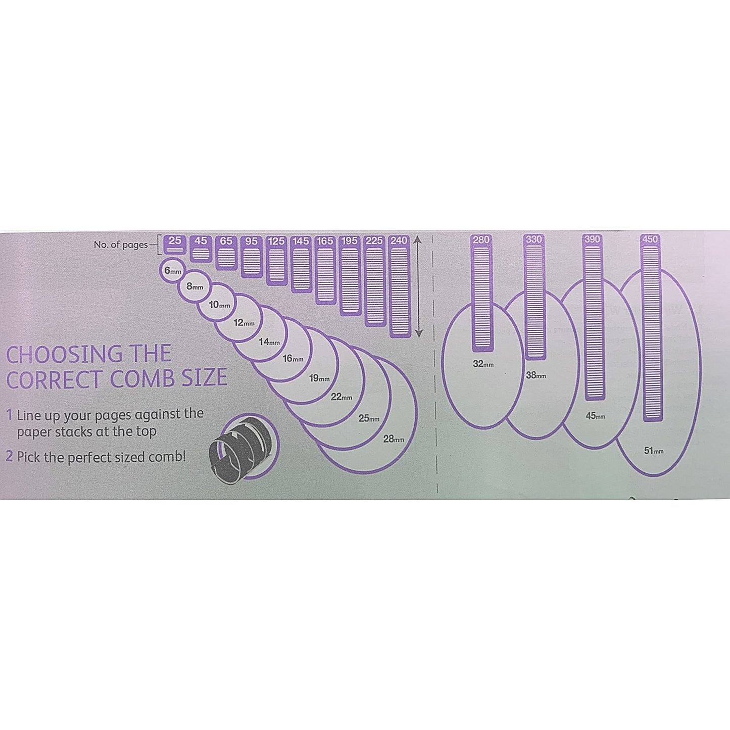 GBC Plastic Binding Combs, 21 Ring, 16mm, Black, Pack of 100