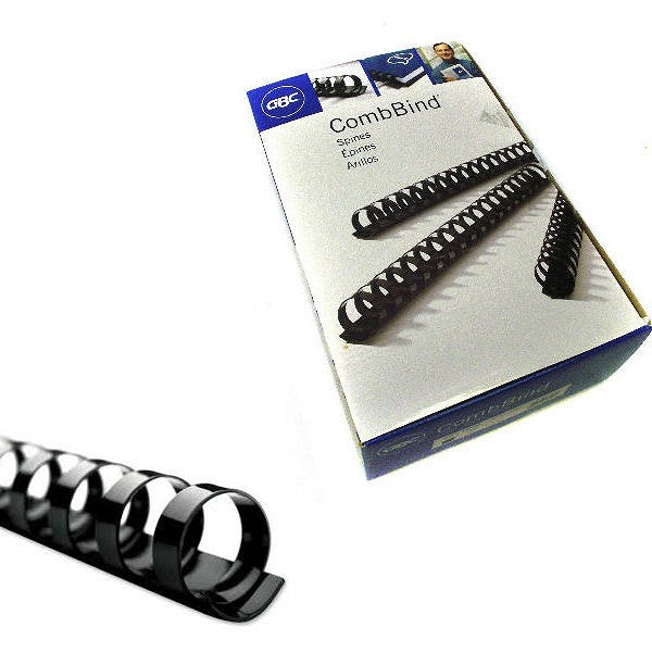 GBC Plastic Binding Combs, 21 Ring, 16mm, Black, Pack of 100