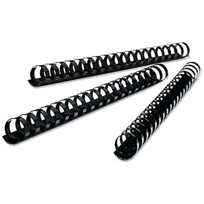 GBC Plastic Binding Combs, 21 Ring, 25mm, Black, Pack of 50