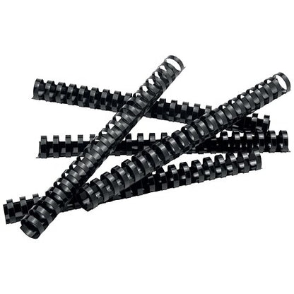 GBC Plastic Binding Combs, 21 Ring, 25mm, Black, Pack of 50