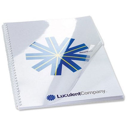 GBC PVC Report Covers, 200 micron, Clear, A4, Pack of 100