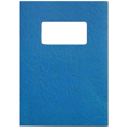 GBC Binding Covers with Window, 250gsm, Blue, A4, Leathergrain, Pack of 25 Pairs