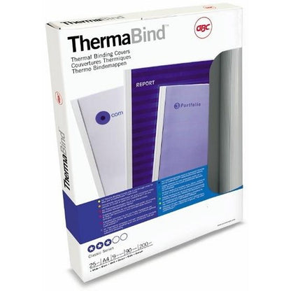 GBC Thermal Binding Covers, 1.5mm, Front: Clear, Back: Royal Blue Leathergrain, A4, Pack of 100