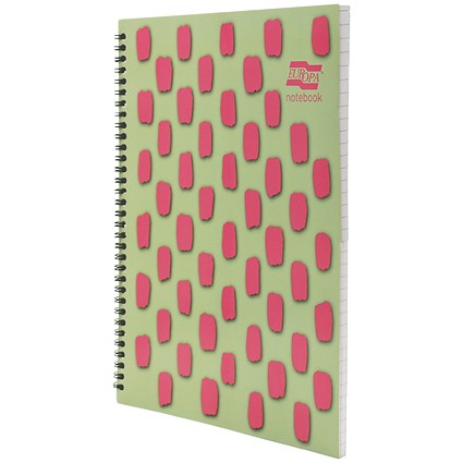 Europa Splash Notebooks, A4+, Ruled & Perforated, 160 Pages, Pink, Pack of 3