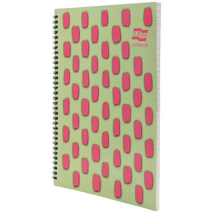 Europa Splash Notebooks, A4+, Ruled & Perforated, 160 Pages, Pink, Pack of 3
